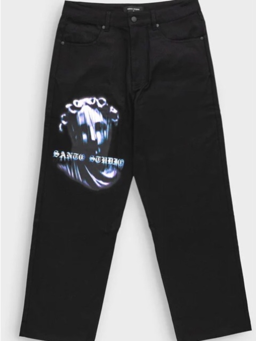 Santos Studio Mens  Graphic Straight-Leg Black Jeans Size 32X31